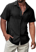 Textured Short Sleeve Linen Hawaiian Shirt