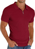 Slim Fit Short/Long Sleeve Zipper Polo Shirt