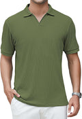 V-Neck Short Sleeve Cotton Polo Shirt