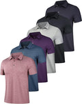 6-Pack Performance Short Sleeve Polo Shirt Moisture Wicking