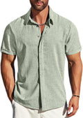 Linen Short Sleeve Button Down Casual Shirt