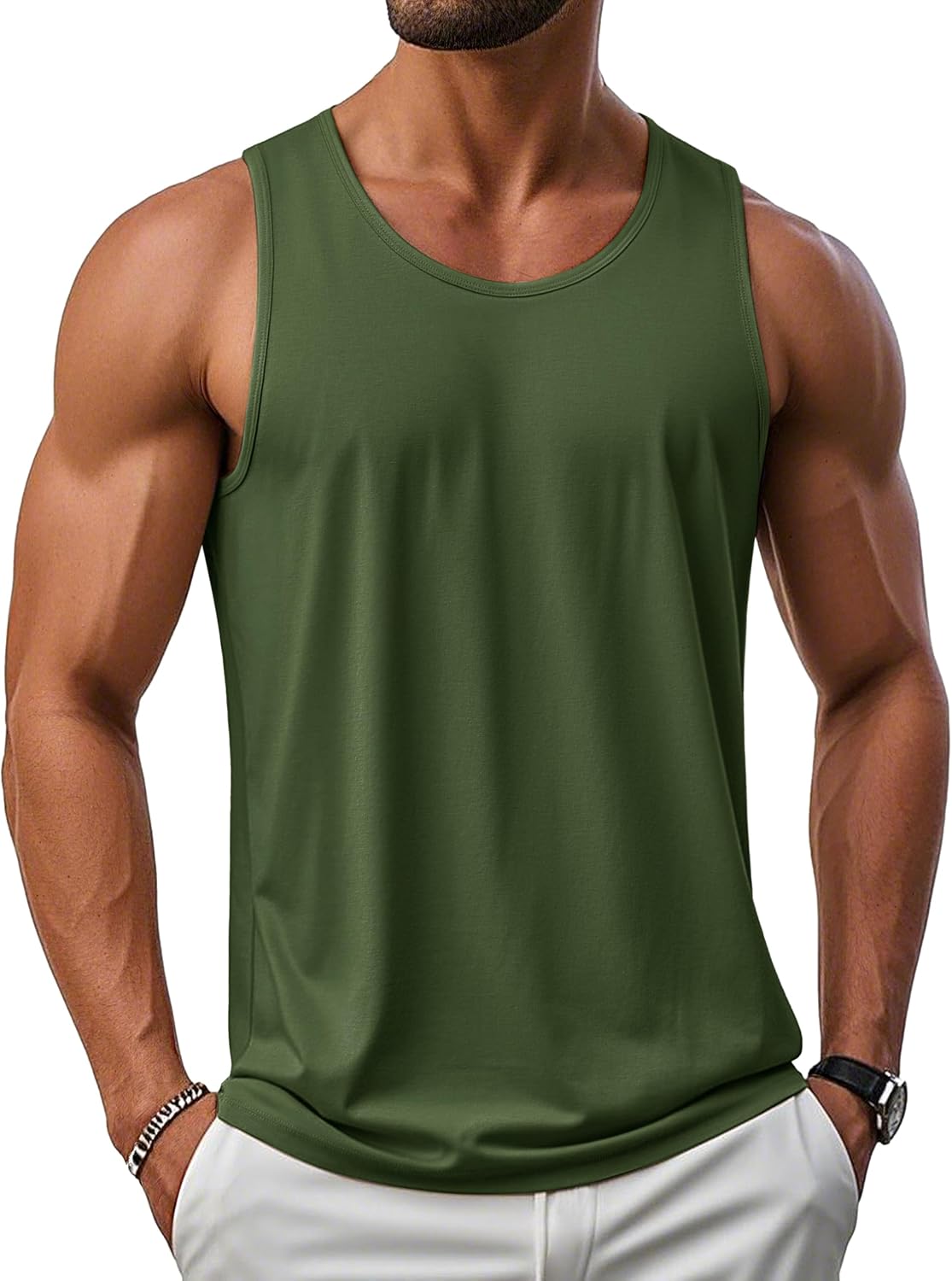 UPF 50+ Tank Top Gym Workout Sleeveless Muscle Shirts Sun Protection Cut Off Shirts Summer Sleeveless T Shirt.