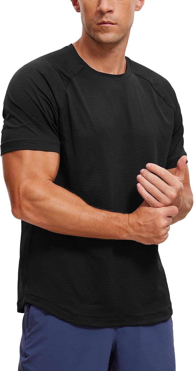 Lightweight Athletic T-Shirts Moisture Wicking Running Workout Shirt Short Sleeve Gym Tops.