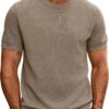 Casual T-Shirts Classic Short Sleeve Knit Tees Crewneck Solid Tee Shirts.